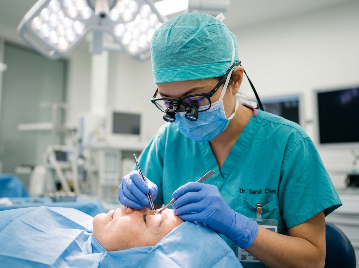 Bác sĩ thực hiện thủ thuật